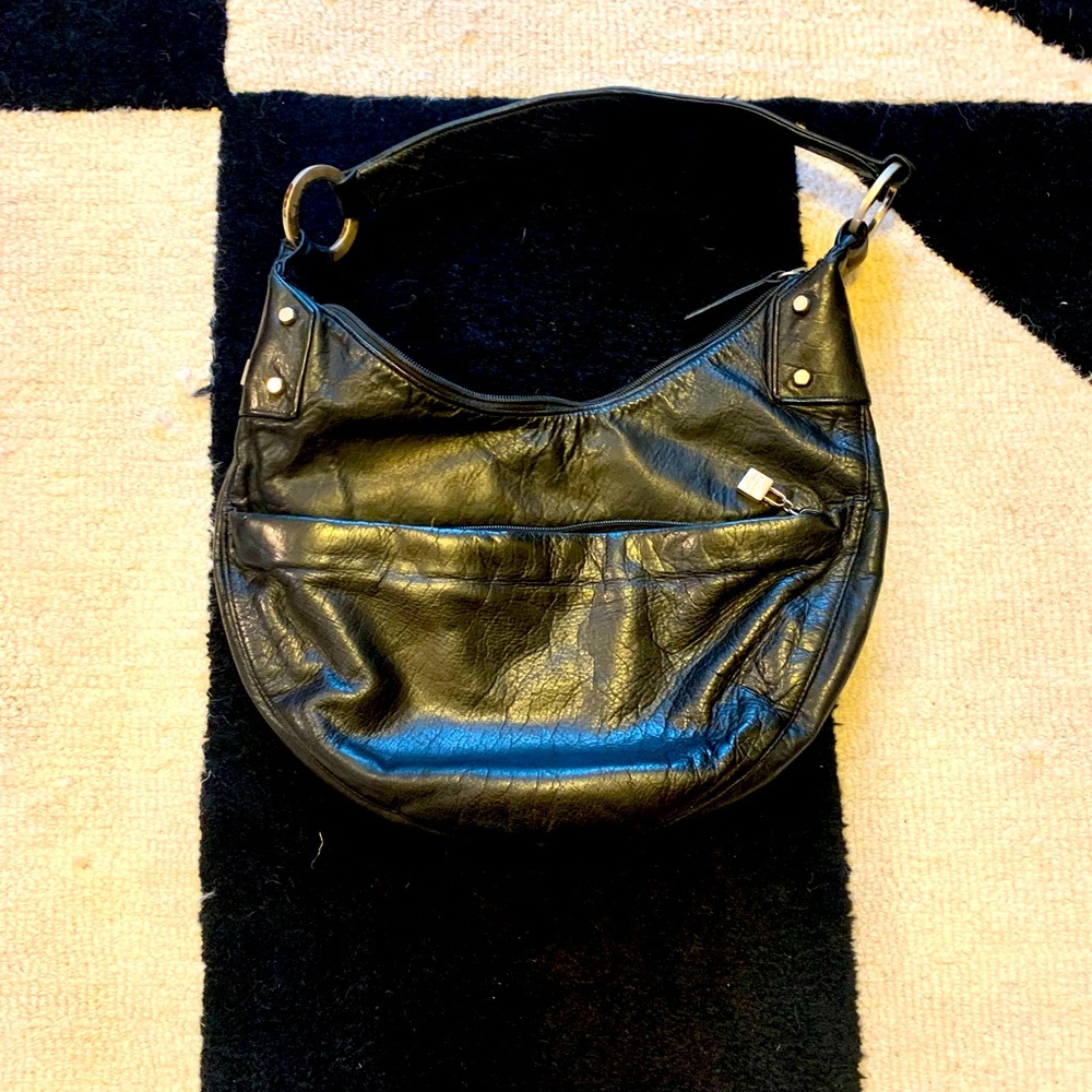 Perlina Handbag Genuine Black Leather. In excellent condition.